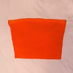Forever 21 Orange Ribbed Tube Top